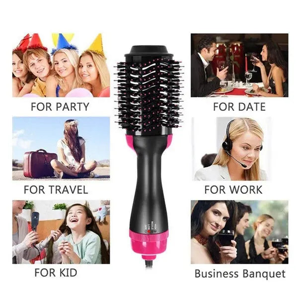 ✨ 3-in-1 Hot Air Brush – Hair Dryer, Straightener & Volumizer 💁‍♀️ | Salon Styling at Home SwagAura