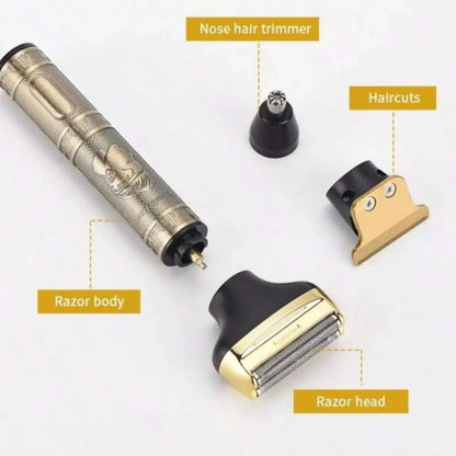 ✨ DL 9266 3-in-1 Pro Grooming Kit | Trimmer, Shaver & Nose Cleaner SwagAura