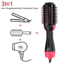 ✨ 3-in-1 Hot Air Brush – Hair Dryer, Straightener & Volumizer 💁‍♀️ | Salon Styling at Home