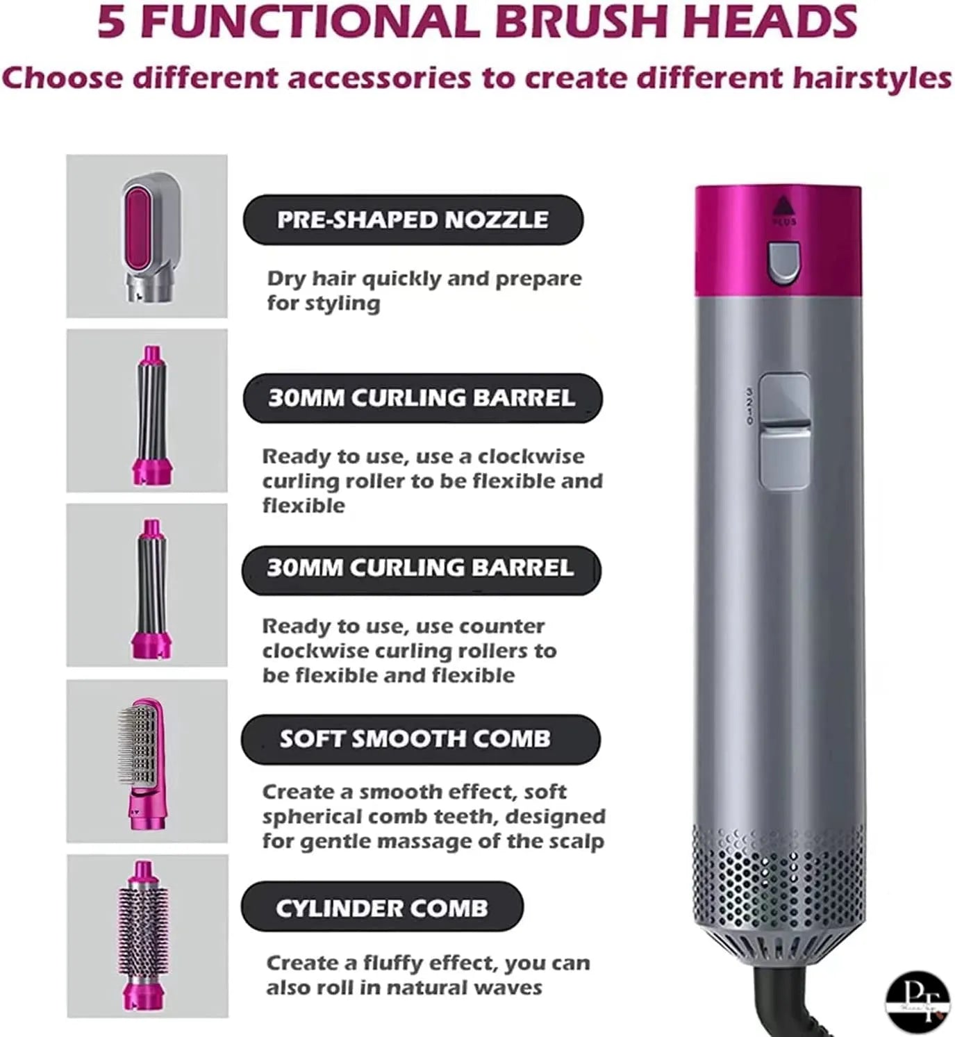 🔥 5-in-1 Hair Styling Tool – Salon-Quality Results at Home SwagAura