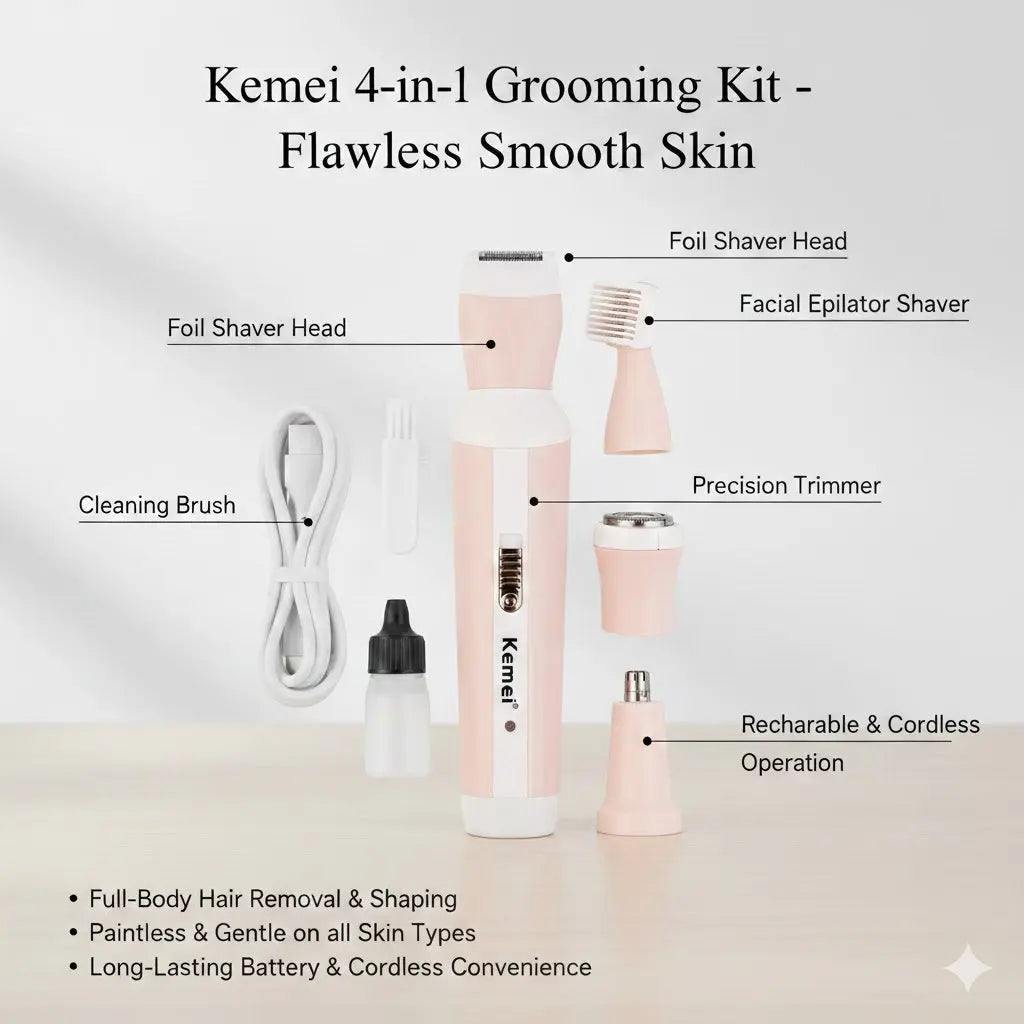 💎 All-in-One Grooming Kit – Facial & Body Hair Removal SwagAura